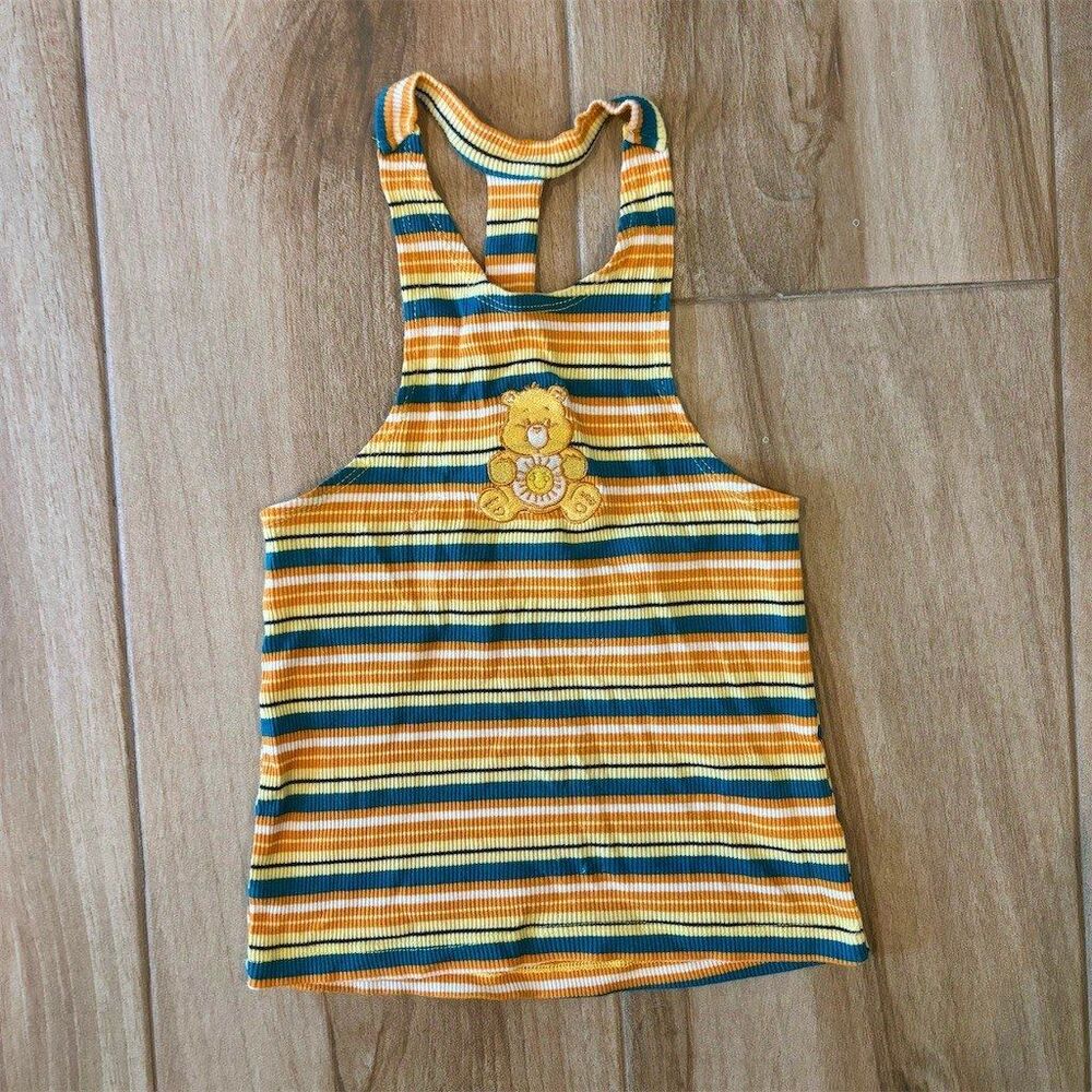 Care Bears Funshine Bear Tank Top Womens XS Multicolor Striped Halter
